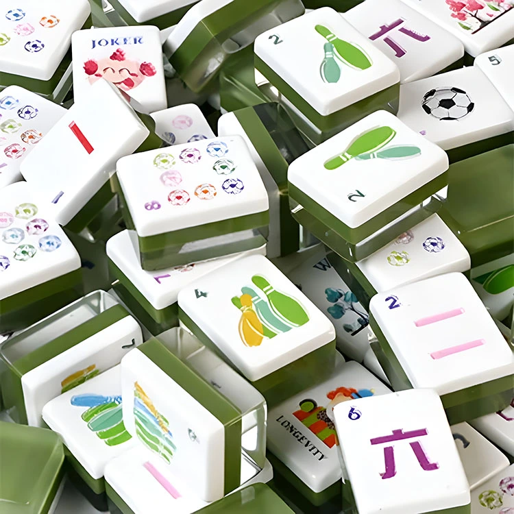Armeijan vihreät akryylimahjong-laatat