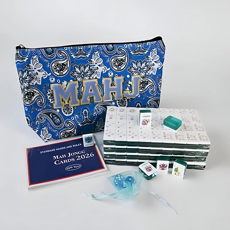 Blue Paisley American Mahjong -matkasetti