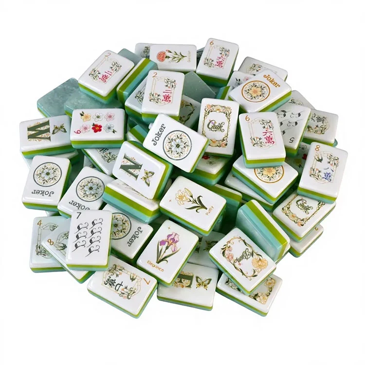 Tyylikkäät kukka-akryylimahjong-laatat