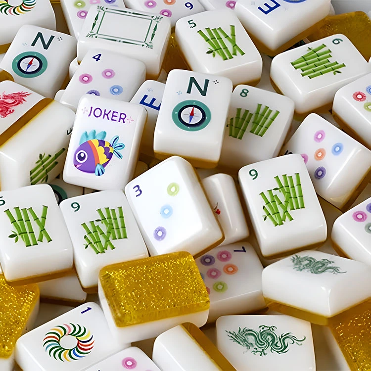 Golden Glitter Akryyli Mahjong Laatat